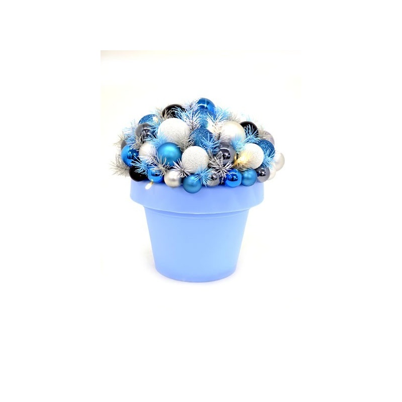 Jõulu deco Flashy, kõrgus 35 cm, 10 LED tulega sinine/valge/hõbe /6