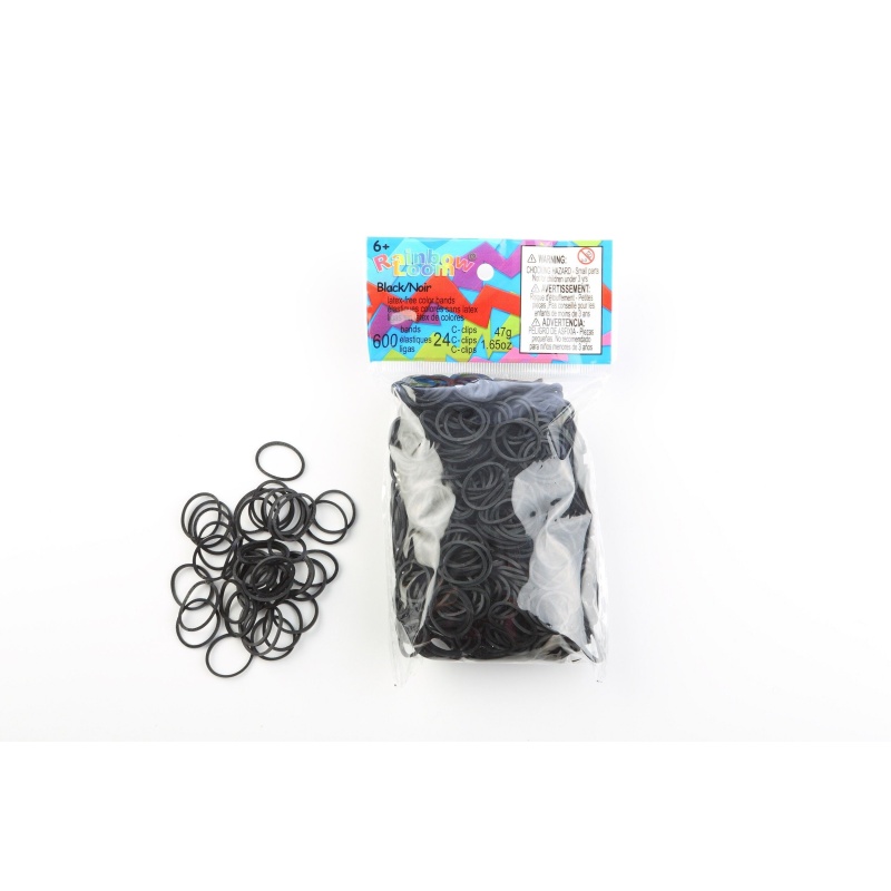 Rainbow Loom-Mustad kummid 600tk.