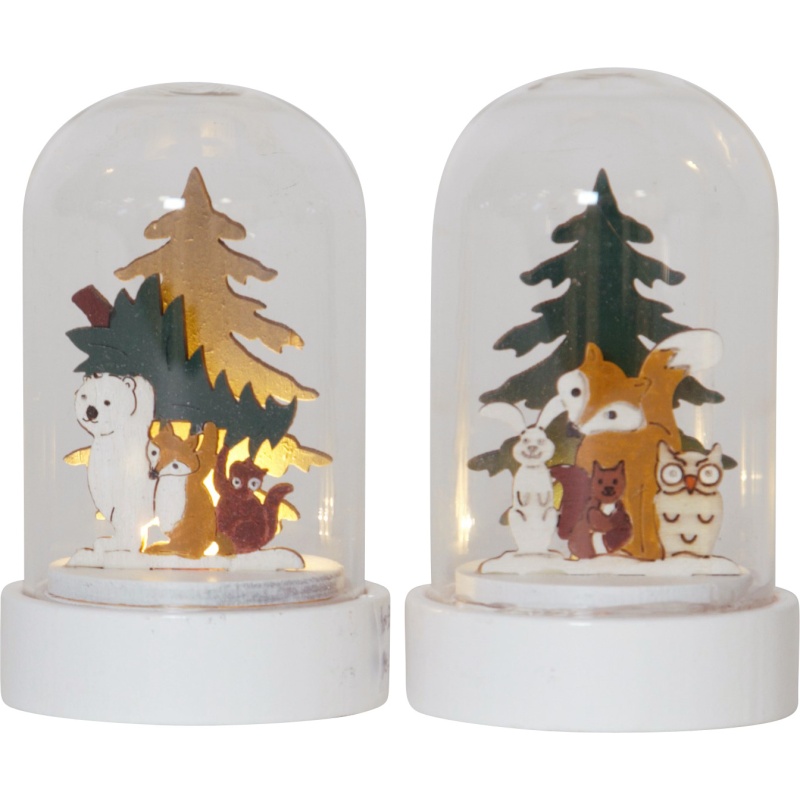 Dekoratsioon Forest Friends 9cm, 2tk karbis, 2*1 LED, patareitoide, IP20