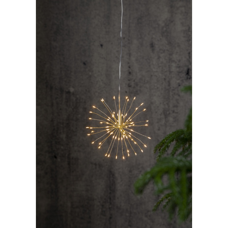 Dekoratsioon Firework 16cm, 80 LED soe valge, voolutoide, IP44