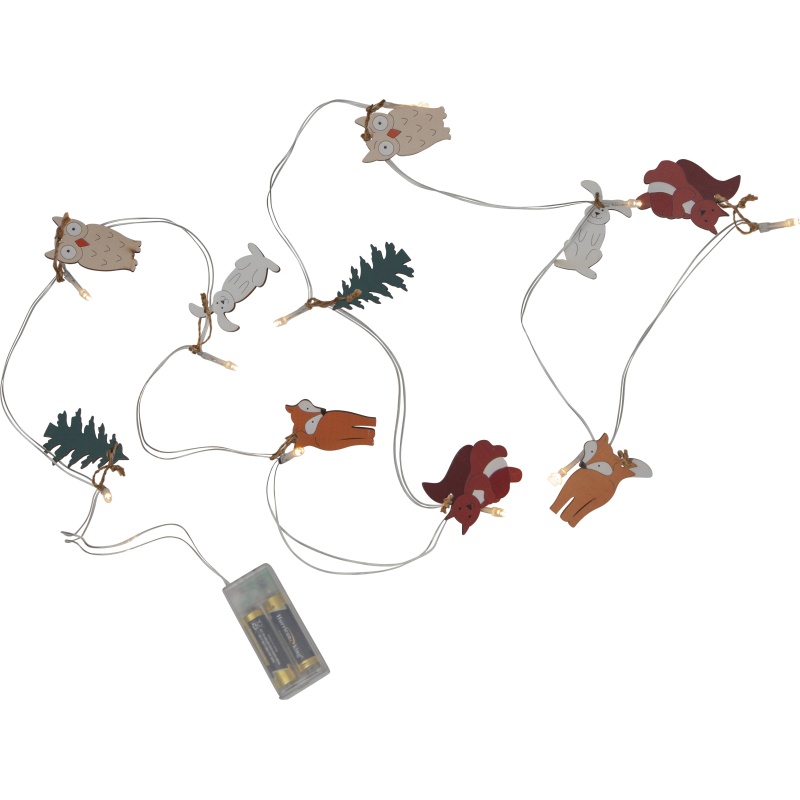 Valguskett Forest Friends 1.8m, 10 LED, taimer, patareitoide, IP20