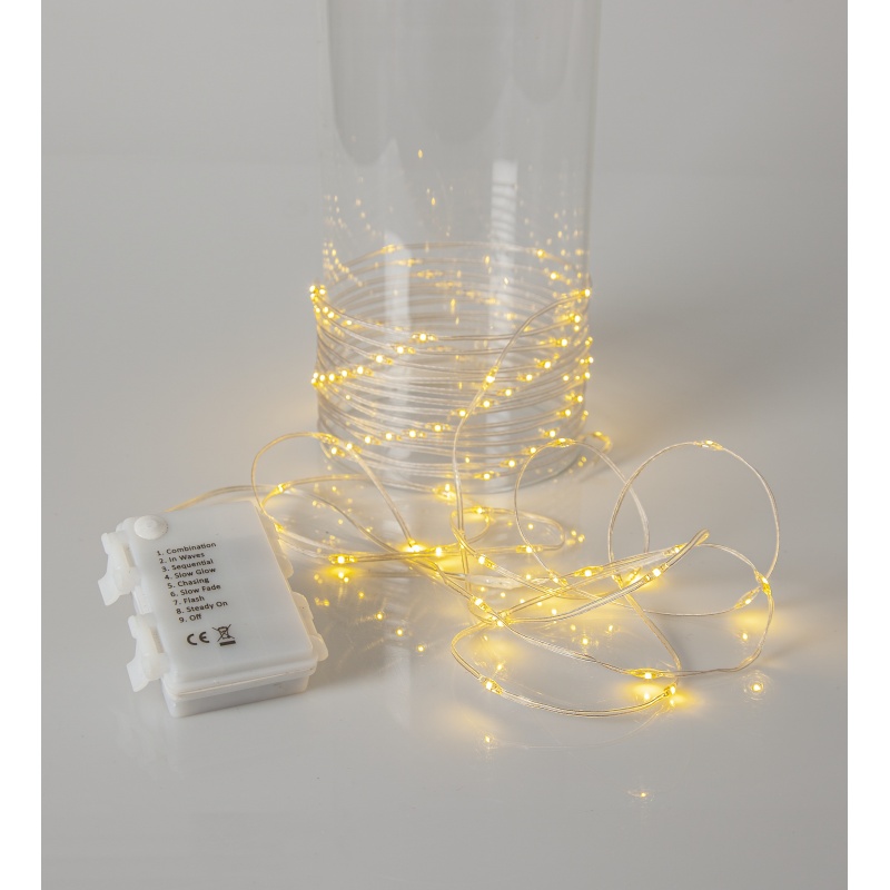 Valguskett 96 LED, 7m, soe valge valgus. Patareitoide. Sise/välis, IP44