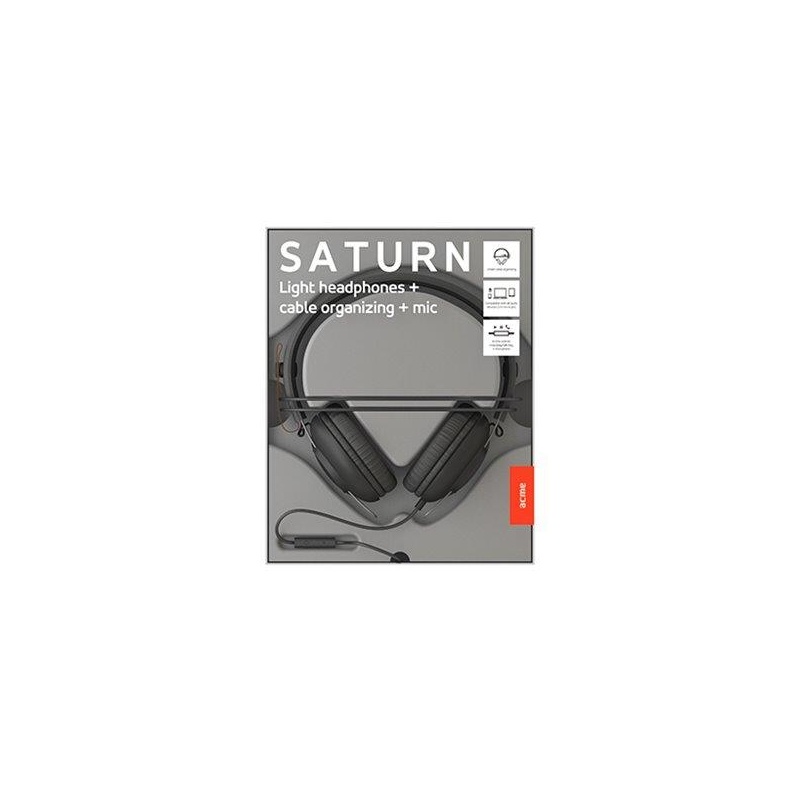 ACME kõrvapealsed klapid mikrofoniga SATURN, mustad
