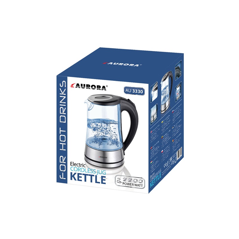 Veekeetja klaaskannuga 1,7L 2200W