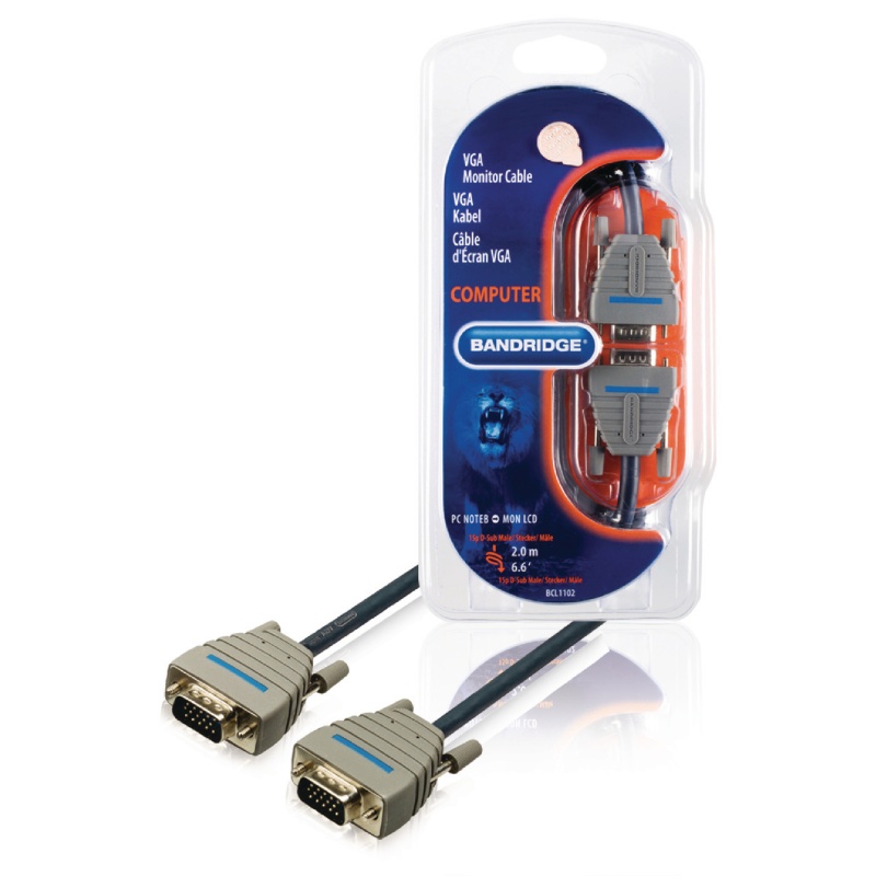 Bandridge BCL1102 VGA Monitori kaabel, 15p otsik-15p otsik 2m