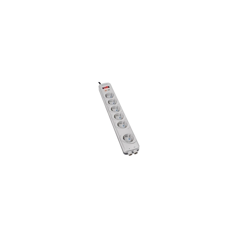 Bandridge BPC6632GE Kaitsme ja filtriga voolujuhe/ 6 pesaga / antennikaabli kaitse 1,8m EOL