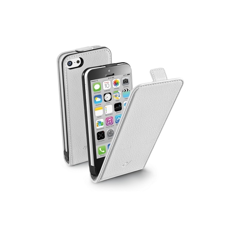 Cellular iPhone 5C ümbris, Flap (magnetiga), valge EOL