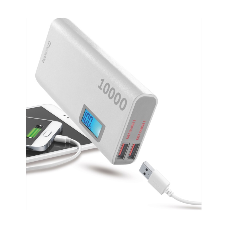 Cellular akupank 10000 mAh, valge