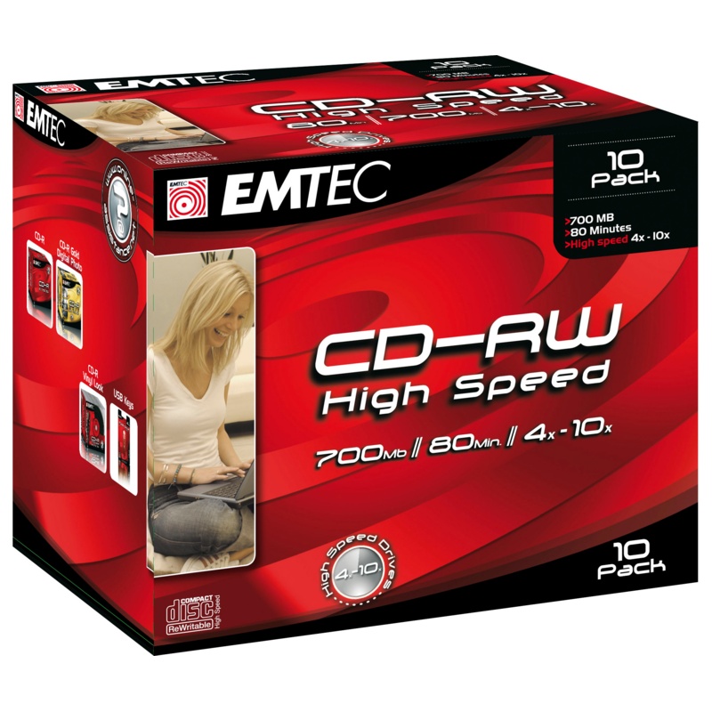 EMTEC CD-RW 700MB/10x 1tk.Jewel EOL