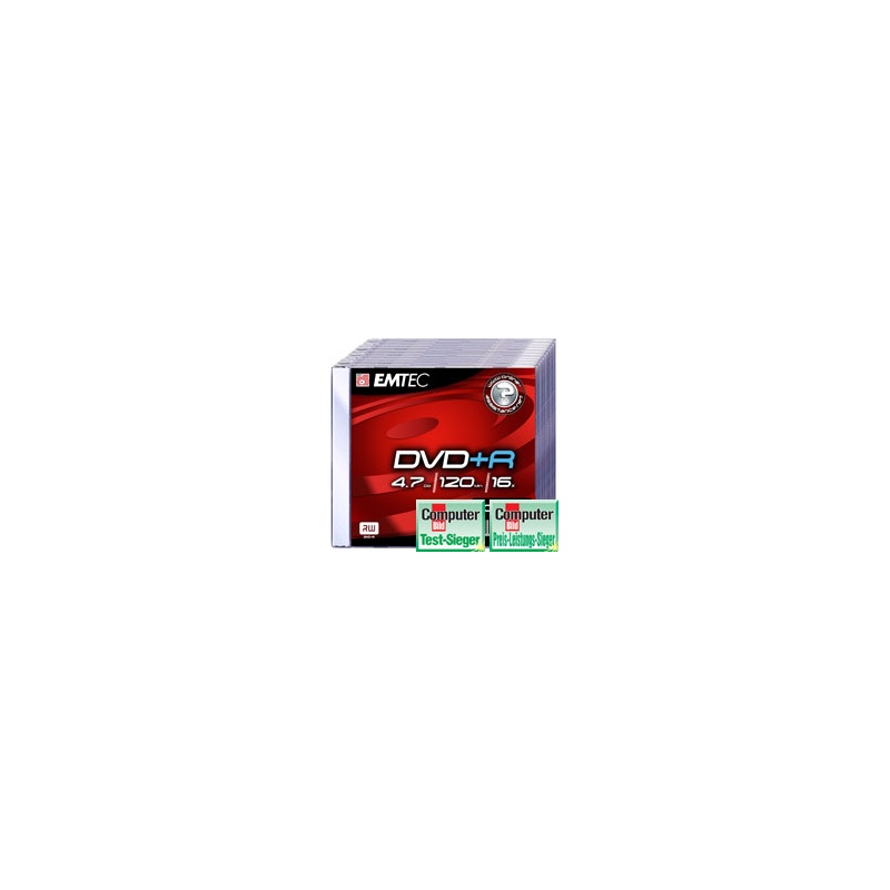 EMTEC DVD+R 4,7GB/16x slim 10-pakk EOL