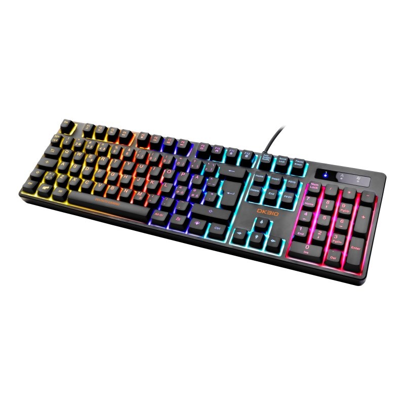 Klaviatuur mängurile Deltaco DK310 mehhaanilne, red lülitid, RGB, Nordic