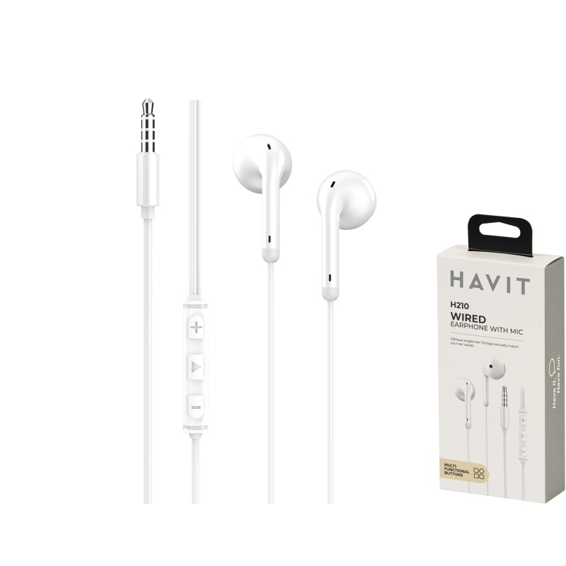 Kõrvaklapid mikrofoniga Havit 210, kõrvasisesed, 3,5mm