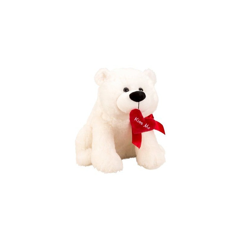 Jääkaru, punase südamega Kiss Me, 40cm