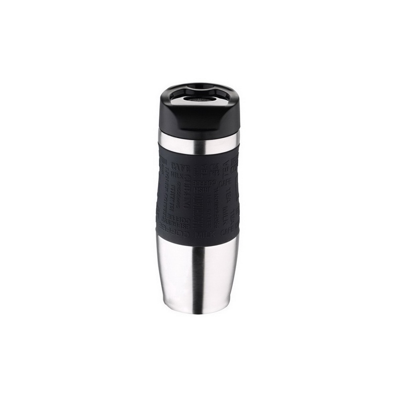 Termokruus 400ml rv Must-silikoonkattega, kinkekarbis
