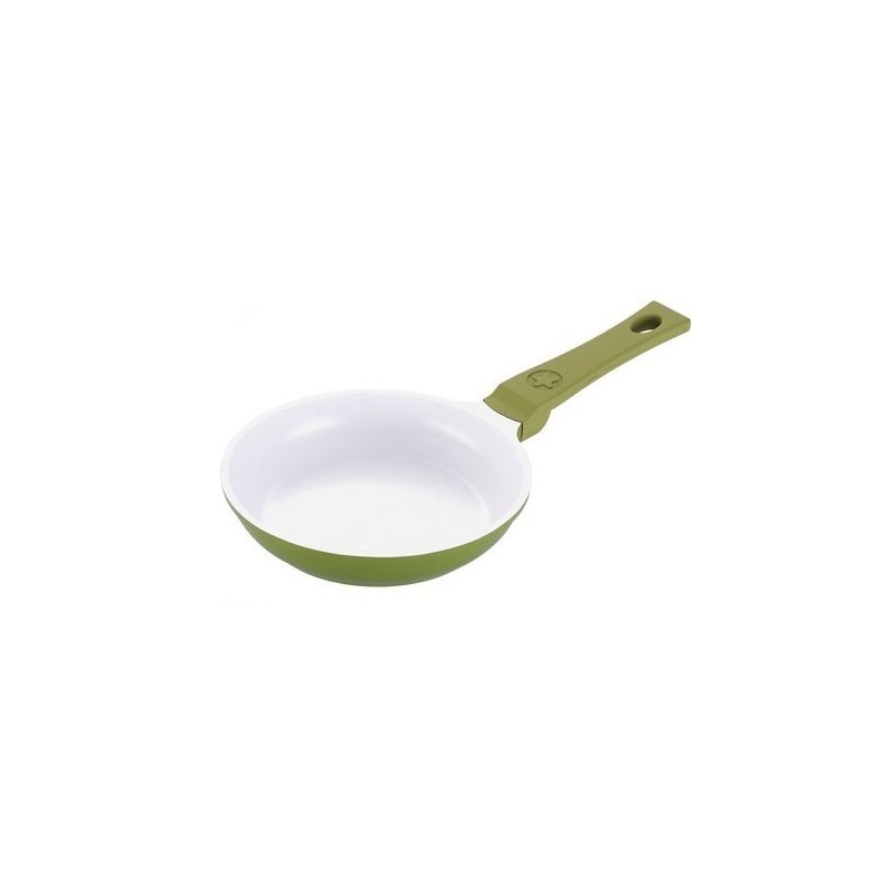 Pann Minichef 14x3cm valualumiiniumist keraamilise kattega, oliiviroheline