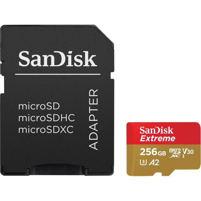 Mälukaart Secure Digital micro Extreme 256GB + SD Adapter + Rescue Pro Deluxe 160MB/s A2 C10 V30 UHS-I U3