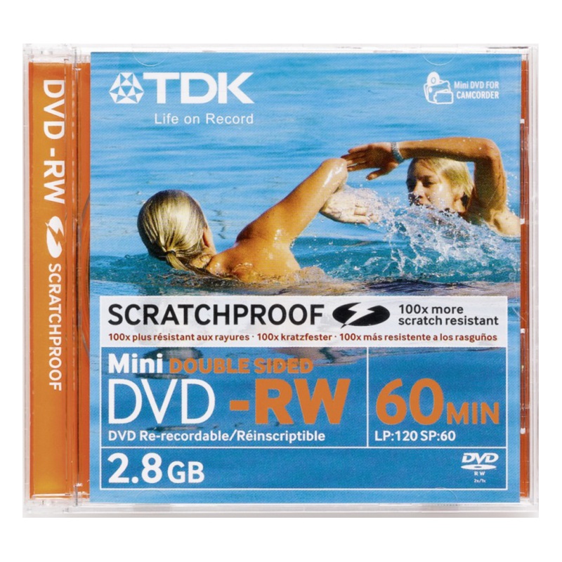 TDK DVD-RW 2,8GB MINI, Double Sided,Scratchproof EOL