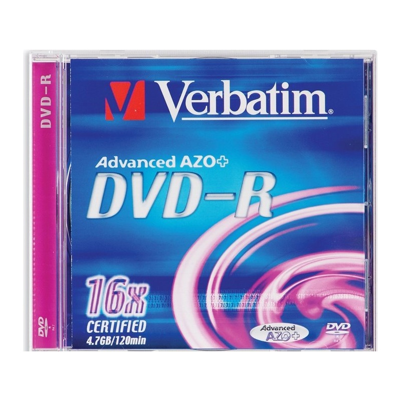 Verbatim DVD-R 4,7GB/16X, jewel karp EOL