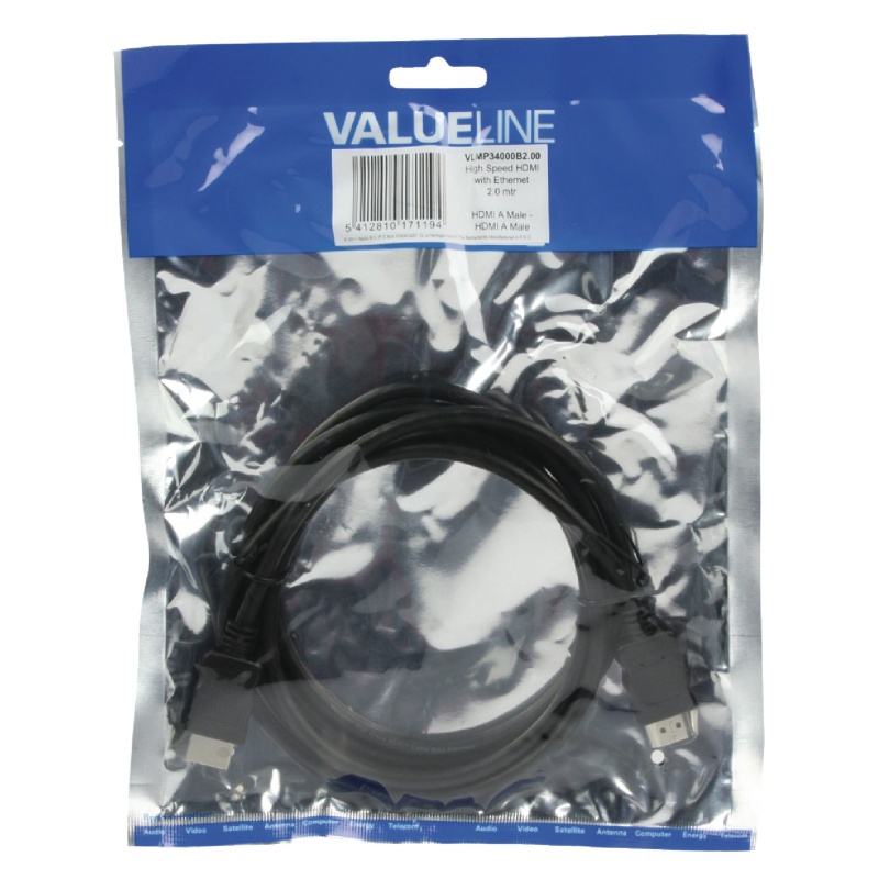 Valueline HDMI A otsik- otsik kilekotis 1.4 2m