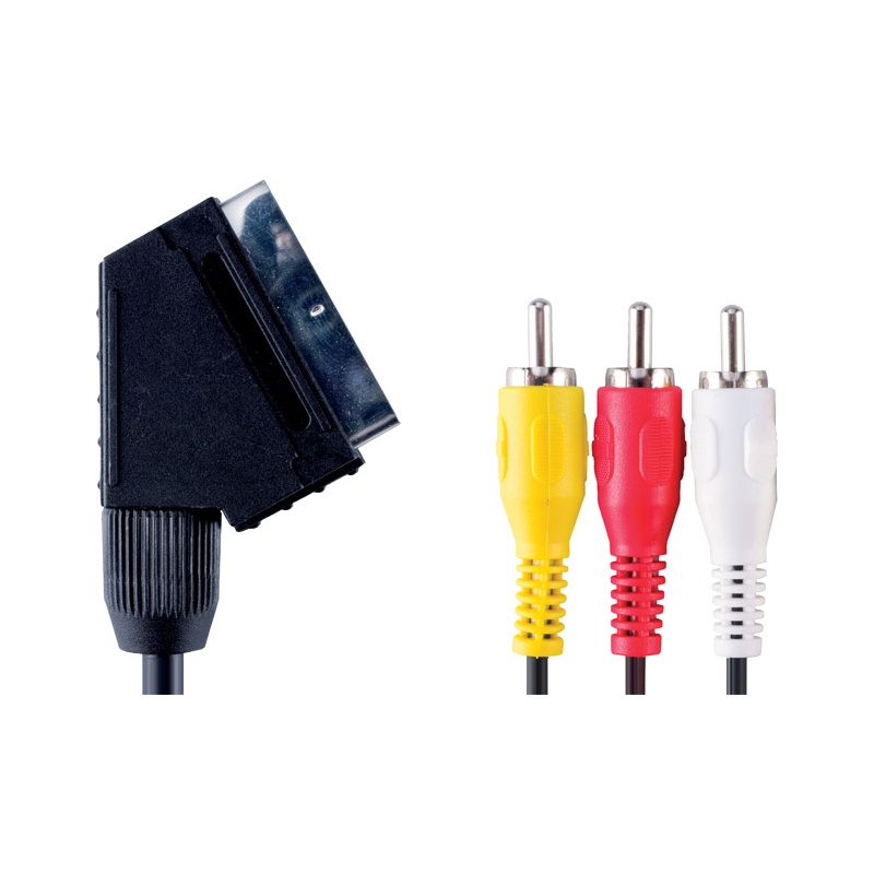 Valueline VVL5602 SCART otsik - 3RCA otsik lülitiga 2,0m EOL