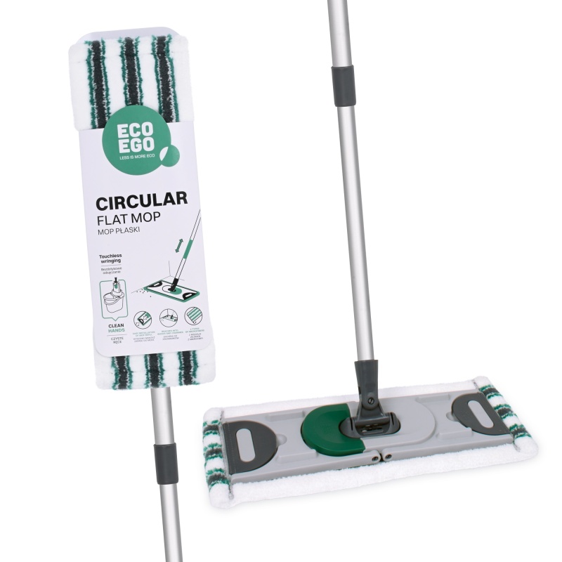 Lamemopp CIRCULAR + teleskoop alumiiniumist käepide 137 cm ECO EGO