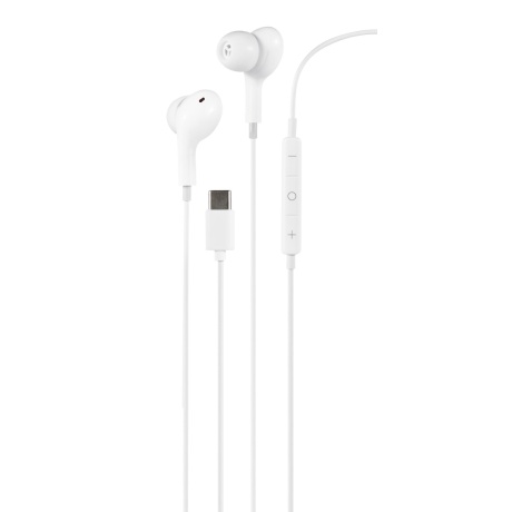Nööpkõrvaklapid USB-C, mikrofoniga, valge