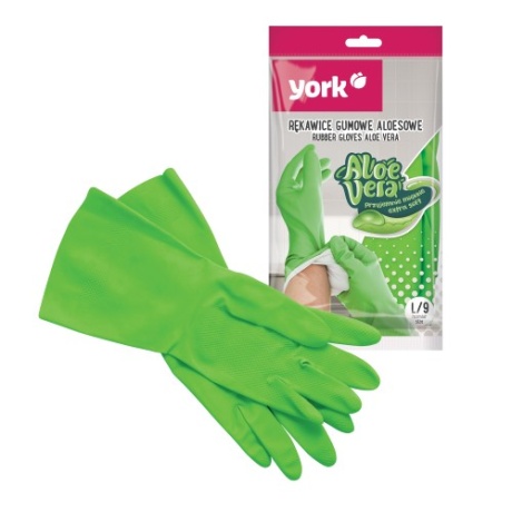 York Supreme rubber gloves, size L, ALOE VERA