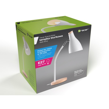 Laualamp Scandi valge AC E27 max 40W