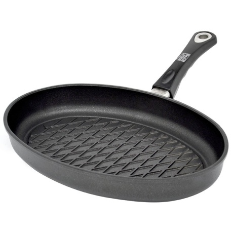 Kala-BBQpann 35x24x5cm, valualumiinium, induktsioon, paksus 9-10mm, mittenakkuv Lotan kate, ahjukindel käepide (240*C)