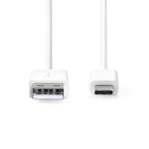 Kaabel Type-C, 1m, valge, USB 2.0, 60W