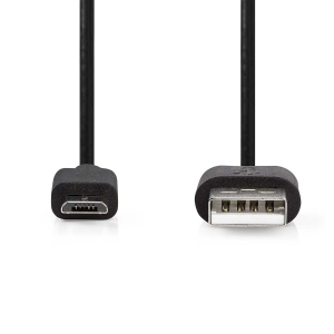 Kaabel micro USB, 3m, must, USB 2.0