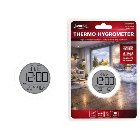 Digitaalne sisetermomeeter/hügromeeter, magnetiga