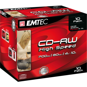 EMTEC CD-RW 700MB/10x 1tk.Jewel EOL