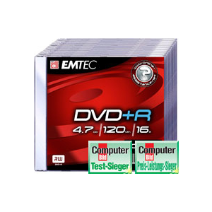 EMTEC DVD+R 4,7GB/16x slim 10-pakk EOL