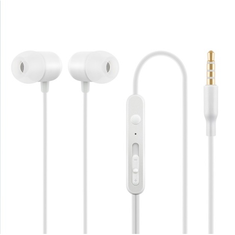 In-ear headphones with microphone, white
