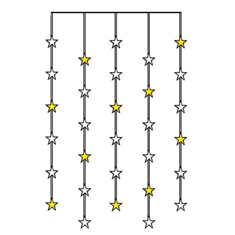 Valguskardin LED tähekestega.