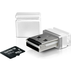 Sweex microSD nano kaardilugeja USB, valge EOL