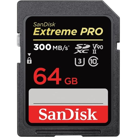 Mälukaart SD Extreme Pro 64GB 300/90 MB/s Class10 / V30 / UHS-I / U3