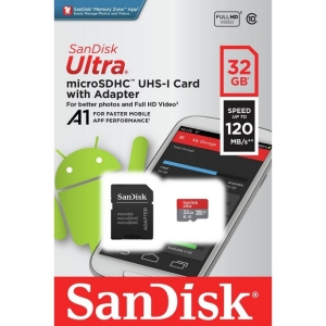 Mälukaart Secure Digital micro Ultra Android 32GB + SD adapter 120MB/s A1/Class 10/UHS-I
