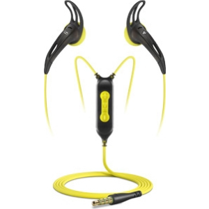 Sennheiser MX680i higi- ja veekindlad nööpkõrvaklapid sportimiseks must/kollane EOL