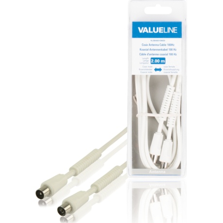 Valueline VLSB40010W20 Coax otsik - Coax pesa, 100Hz, valge 2,0m