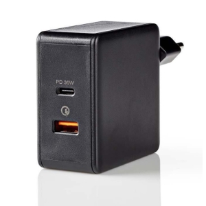Toalaadija Nedis USB-C + USB-A, 2x 3A