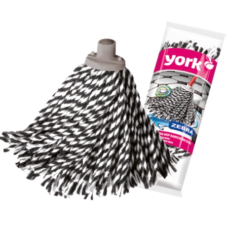 Fringed mop cotton, black-white (stemless), ZEBRA