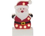 Wooden decoration, Santa Claus Freddy 14cm. 6 LED light, battery powered, IP20