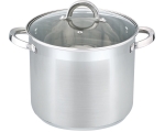 Pot UNO Eladia 2.6L stainless, with glass lid, induction 18 x 11.5 cm