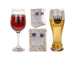 Set of glasses, King &amp; Queen, ca. 600ml &amp; 430ml in a gift box