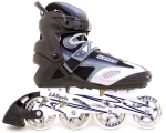 Roller skates no. 40 blue / gray, soft boots, alu undercarriage, 82A wheels 78x24mm, Abec-7 chrome. ball bearings / 4