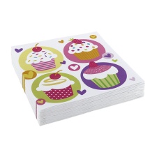 EOL Cupcake Napkins 33x33cm 20pcs/pk