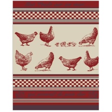 EOL Kitchen towel POULES 50x70cm red