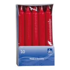 Household candle 10pcs. 180 * 21.5mm red / 12